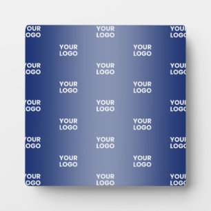 Einfache Wiederholung des Logos Navy Blue Gradient Fotoplatte