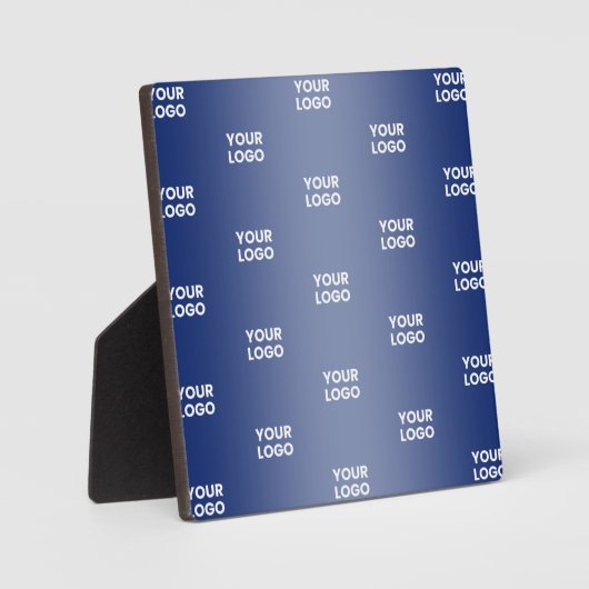 Einfache Wiederholung des Logos Navy Blue Gradient Fotoplatte (Vorderseite)