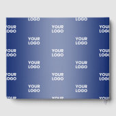 Einfache Wiederholung des Logos Navy Blue Gradient Gästebuch (Rückseite)