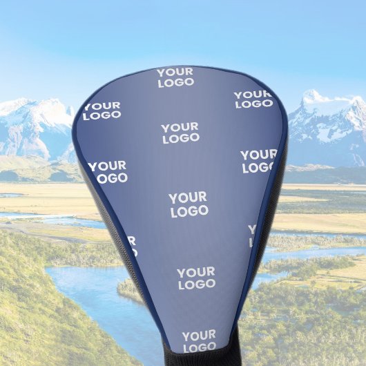Einfache Wiederholung des Logos Navy Blue Gradient Golf Headcover