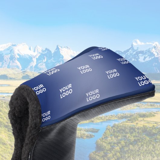 Einfache Wiederholung des Logos Navy Blue Gradient Golf Headcover