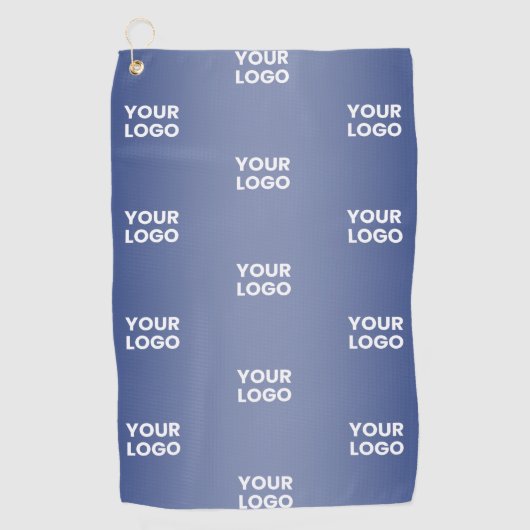 Einfache Wiederholung des Logos Navy Blue Gradient Golfhandtuch (Vorderseite)