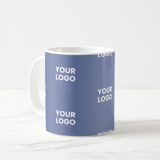 Einfache Wiederholung des Logos Navy Blue Gradient Kaffeetasse (Vorderseite Links)