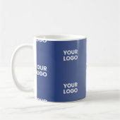 Einfache Wiederholung des Logos Navy Blue Gradient Kaffeetasse (Links)