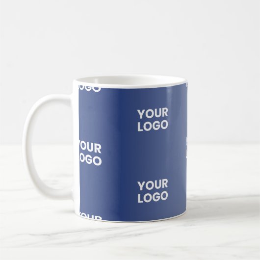 Einfache Wiederholung des Logos Navy Blue Gradient Kaffeetasse (Links)
