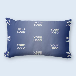 Einfache Wiederholung des Logos Navy Blue Gradient Lendenkissen