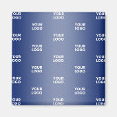 Einfache Wiederholung des Logos Navy Blue Gradient Magnet (Vorne)