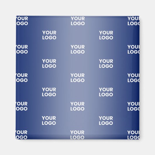 Einfache Wiederholung des Logos Navy Blue Gradient Magnet (Vorne)