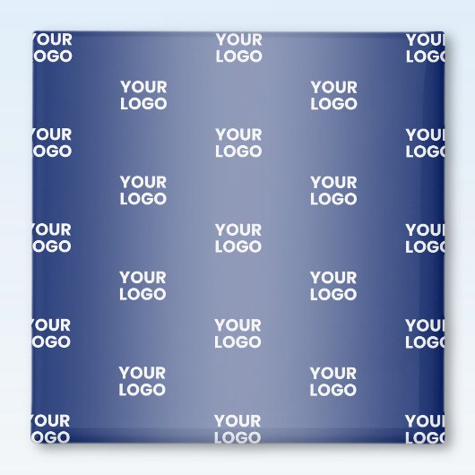 Einfache Wiederholung des Logos Navy Blue Gradient Magnet