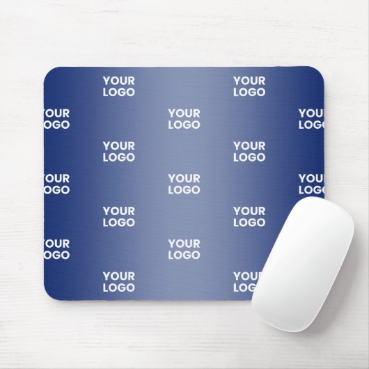 Einfache Wiederholung des Logos Navy Blue Gradient Mousepad (Mit Mouse)