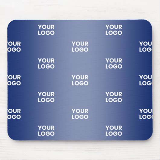 Einfache Wiederholung des Logos Navy Blue Gradient Mousepad (Vorne)