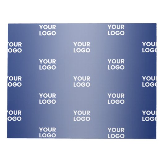 Einfache Wiederholung des Logos Navy Blue Gradient Notizblock (Vorderseite)