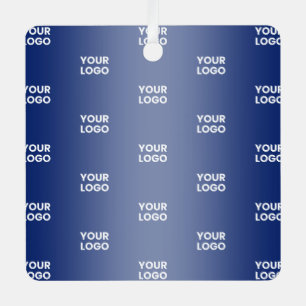 Einfache Wiederholung des Logos Navy Blue Gradient Ornament Aus Metall