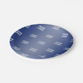 Einfache Wiederholung des Logos Navy Blue Gradient Pappteller (Schrägansicht)