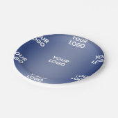 Einfache Wiederholung des Logos Navy Blue Gradient Pappteller (Schrägansicht)