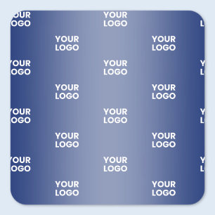 Einfache Wiederholung des Logos Navy Blue Gradient Quadratischer Aufkleber