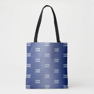 Einfache Wiederholung des Logos Navy Blue Gradient Tasche