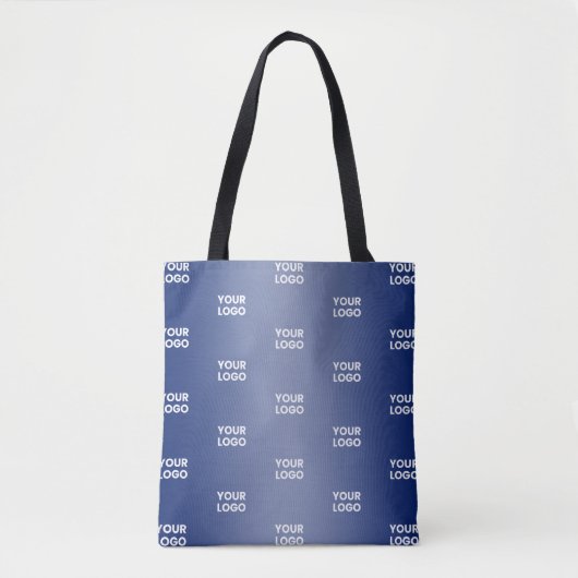 Einfache Wiederholung des Logos Navy Blue Gradient Tasche (Vorderseite)