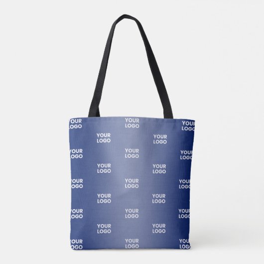 Einfache Wiederholung des Logos Navy Blue Gradient Tasche (Rückseite)