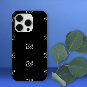 Einfache Wiederholung des Logos   Schwarz Case-Mate iPhone Hülle