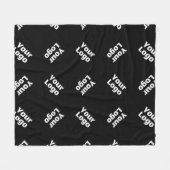 Einfache Wiederholung des Logos | Schwarz Fleecedecke (Vorderseite (Horizontal))