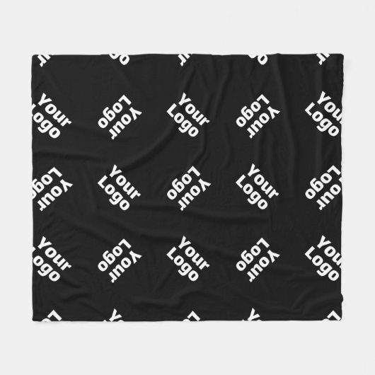 Einfache Wiederholung des Logos | Schwarz Fleecedecke (Vorderseite (Horizontal))