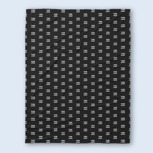 Einfache Wiederholung des Logos | Schwarz Fleecedecke