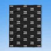 Einfache Wiederholung des Logos | Schwarz Fleecedecke