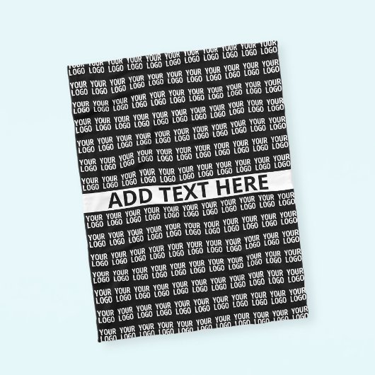 Einfache Wiederholung des Logos | Schwarz Fleecedecke