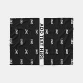 Einfache Wiederholung des Logos | Schwarz Fleecedecke (Vorderseite (Horizontal))