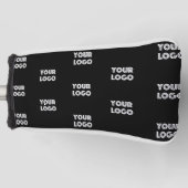 Einfache Wiederholung des Logos | Schwarz Golf Headcover (Vorderseite)