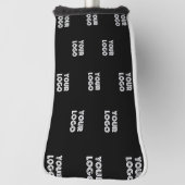 Einfache Wiederholung des Logos | Schwarz Golf Headcover (Rotieren 90)