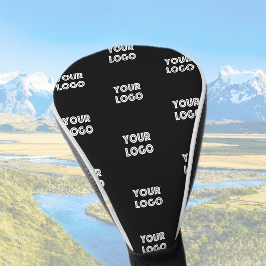 Einfache Wiederholung des Logos | Schwarz Golf Headcover