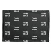 Einfache Wiederholung des Logos | Schwarz Kissenbezug (Rückseite)