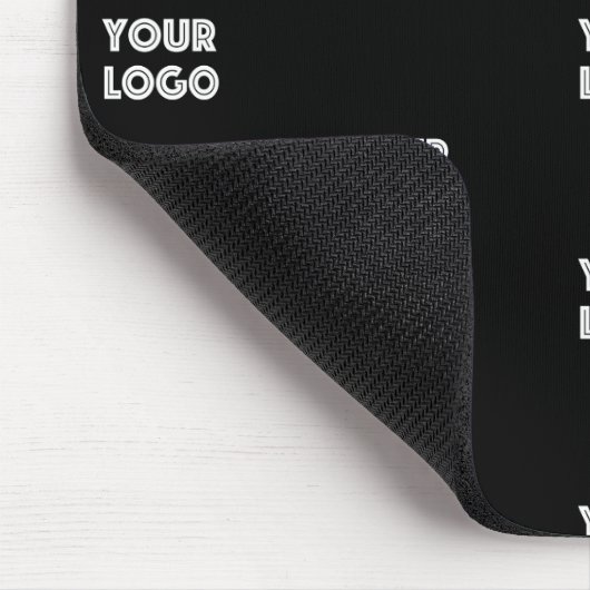 Einfache Wiederholung des Logos | Schwarz Mousepad (Ecke)