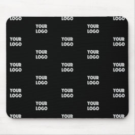 Einfache Wiederholung des Logos | Schwarz Mousepad