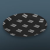 Einfache Wiederholung des Logos | Schwarz Pappteller