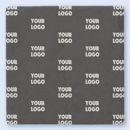 Einfache Wiederholung des Logos | Schwarz Steinuntersetzer