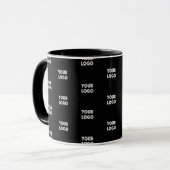 Einfache Wiederholung des Logos | Schwarz Tasse (Vorderseite Links)