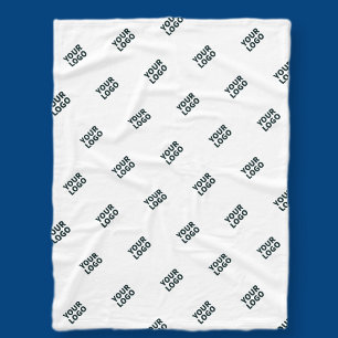 Einfache Wiederholung des Logos   weiß Fleecedecke