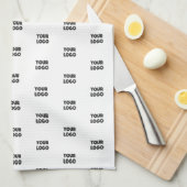 Einfache Wiederholung des Logos | weiß Geschirrtuch (Viertel Falte)