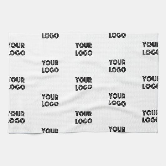 Einfache Wiederholung des Logos | weiß Geschirrtuch (Horizontal)