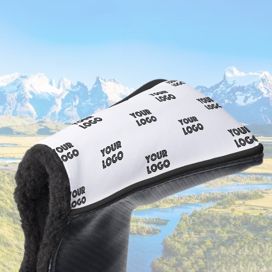 Einfache Wiederholung des Logos | weiß Golf Headcover