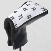 Einfache Wiederholung des Logos | weiß Golf Headcover (3/4 Vorderseite)