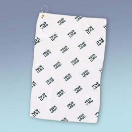 Einfache Wiederholung des Logos | weiß Golfhandtuch