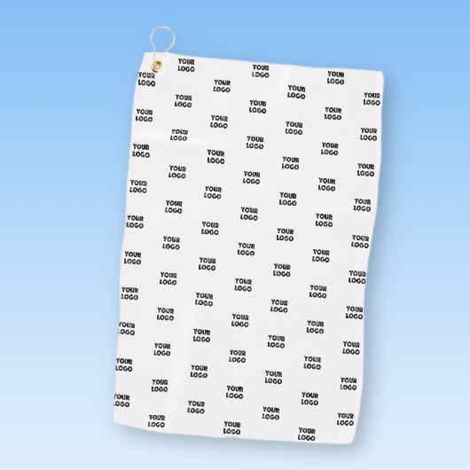 Einfache Wiederholung des Logos | weiß Golfhandtuch