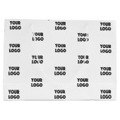 Einfache Wiederholung des Logos | weiß Große Geschenktüte (Rückseite)