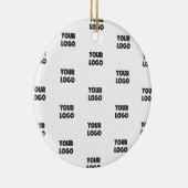 Einfache Wiederholung des Logos | weiß Keramik Ornament (Rechts)