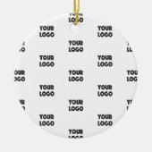 Einfache Wiederholung des Logos | weiß Keramik Ornament (Vorne)