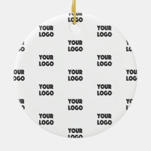Einfache Wiederholung des Logos weiß Keramik Ornament